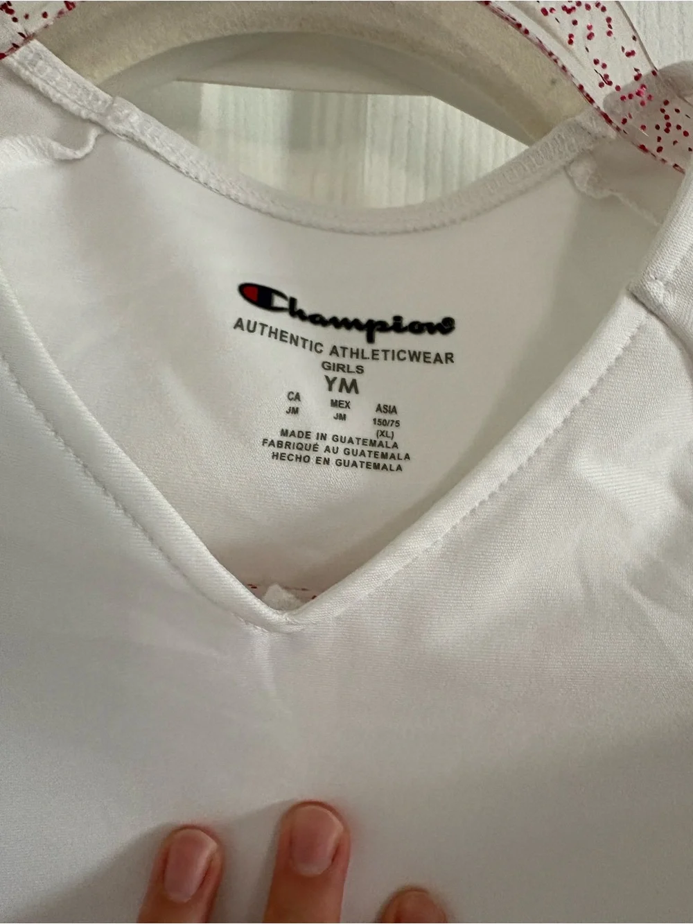 Champion White Girls' V-Neck Athletic Top